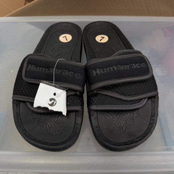 adidas Originals Other - Adidas Sandals Mens 7 Black Human Race Chancletas HU Slide Pharrell Williams NEW